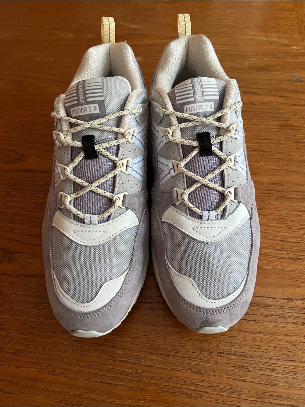 Karhu Fusion 2.0 purplish/grey Suede Sneakers; size 10